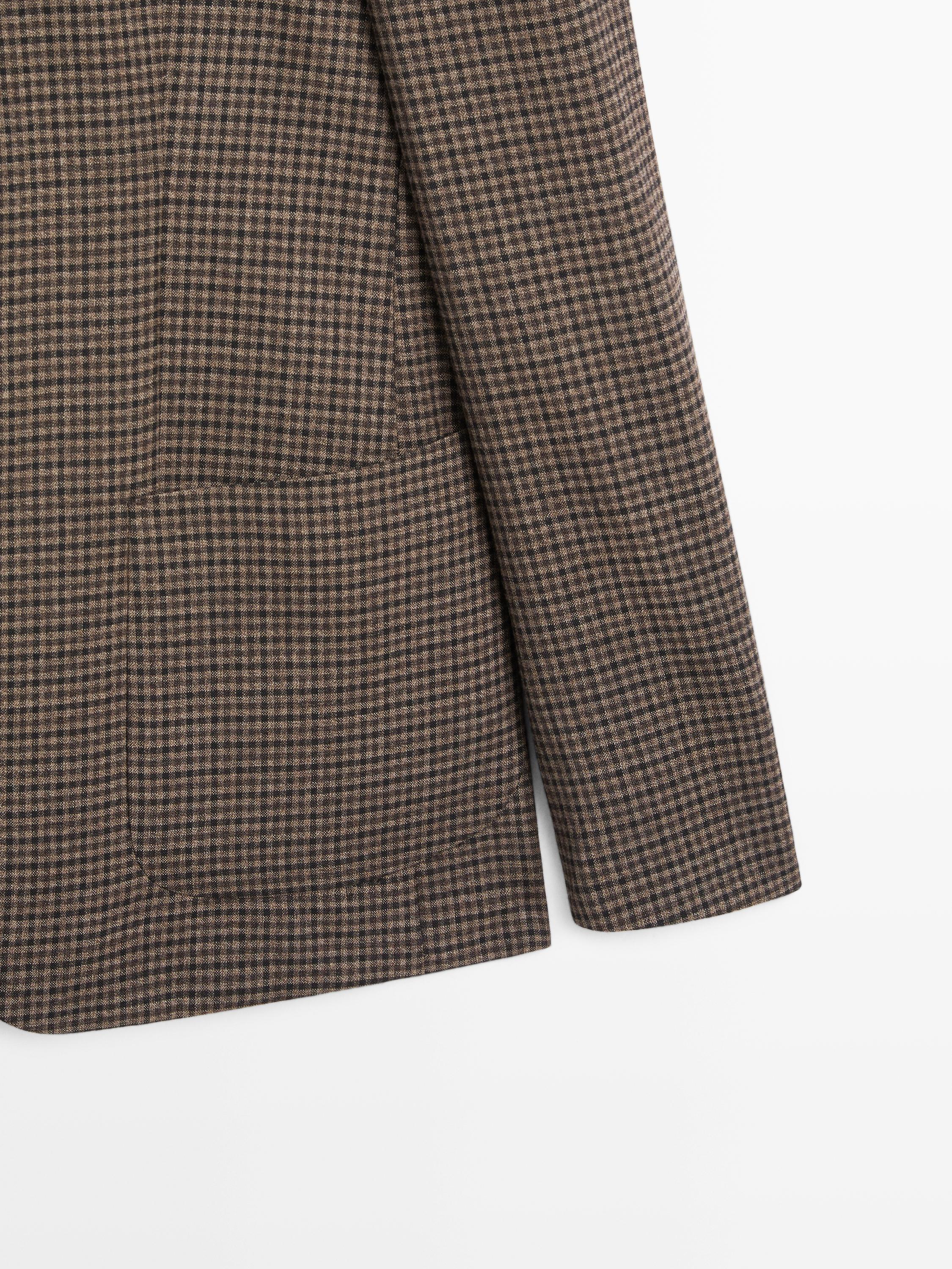 Blazer tailored à carreaux 100 % laine